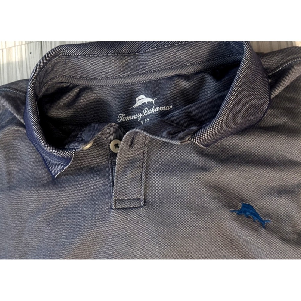 tommy bahama Navy Short Sleeve Polo Shirt Men Size Large